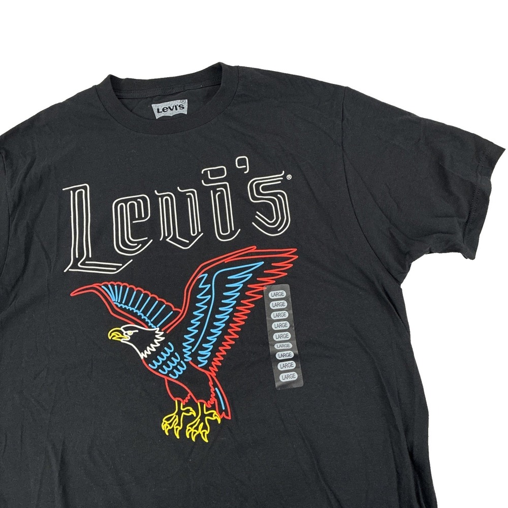 New‎ Mens Levi's Neon Eagle Logo Short Sleeve T-Shirt Size Large NWOT